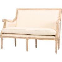 Chavanon Linen Upholstered Loveseat - Light Beige, Natural