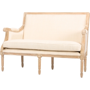 Chavanon Linen Upholstered Loveseat - Light Beige, Natural 