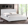Madison Queen Platform Bed - Square Tufts, Metal Legs, White - WI-BBT6183-WHITE-BED