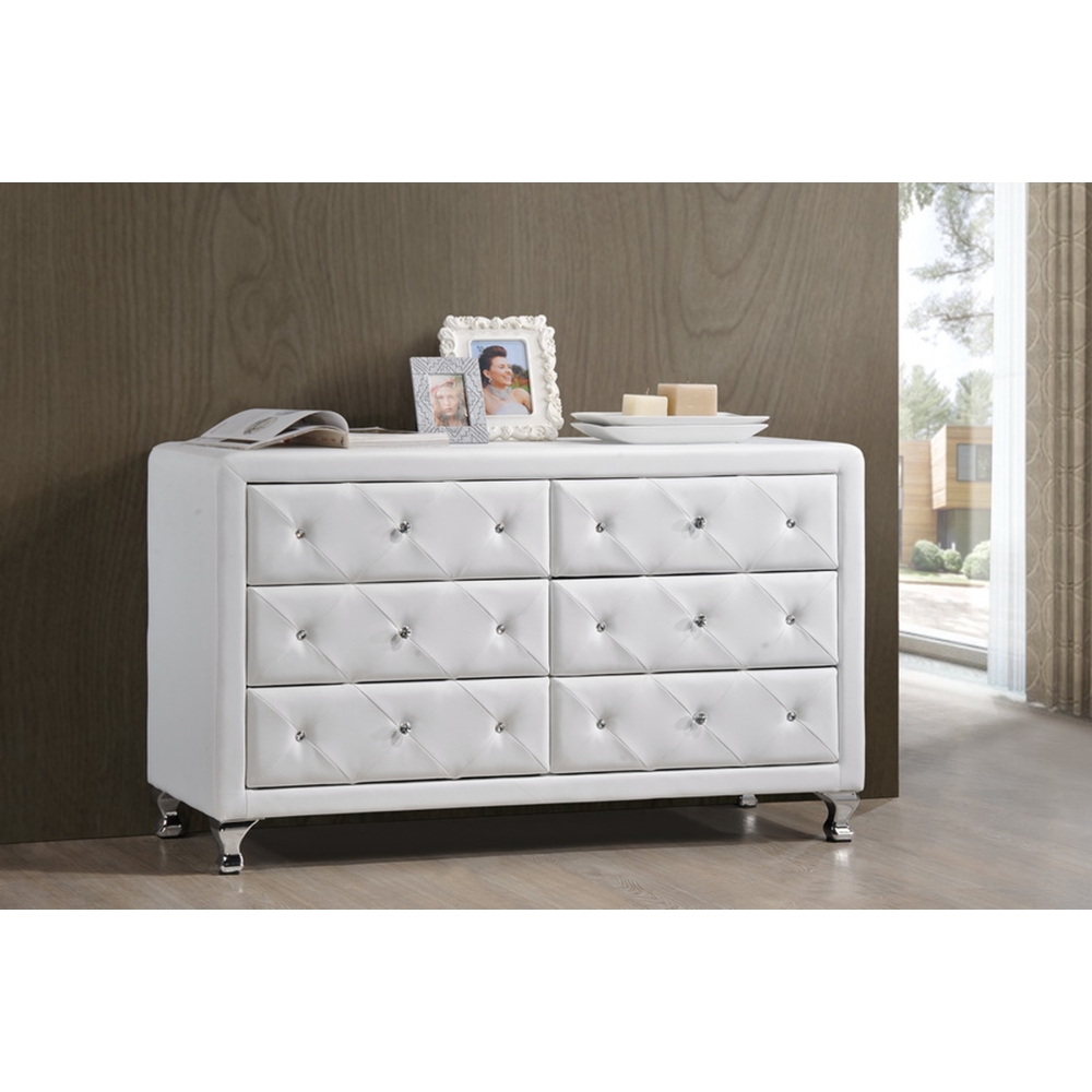 white leather dresser Somdot 4 Drawer Dresser, Chest of Drawers Fabric Vertical Nightstand for Bedroom, White Leather, Adult Unisex, Size: 4 Drawers