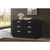 Pageant Faux Leather 6 Drawers Dresser - Black - WI-BBT2031-DRESSER-BLACK
