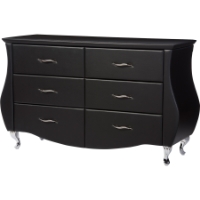 Enzo Faux Leather Dresser - 6 Drawers, Black