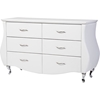 Enzo Faux Leather Dresser - 6 Drawers, White - WI-BBT2039-WHITE-DRESSER