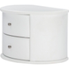Ritchie Faux Leather Oval 2 Drawers Nightstand - White - WI-BBT3067-WHITE-NS