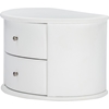 Ritchie Faux Leather Oval 2 Drawers Nightstand - White - WI-BBT3067-WHITE-NS