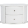 Ritchie Faux Leather Oval 2 Drawers Nightstand - White - WI-BBT3067-WHITE-NS