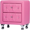 Stella 2 Drawers Nightstand - Crystal Tufted, Pink - WI-BBT3084-PINK-NS