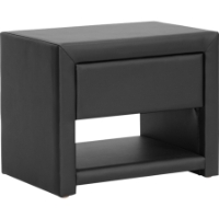 Massey Upholstered Nightstand - 1 Drawer, Black
