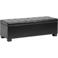 Roanoke Storage Ottoman - Tufted, Black