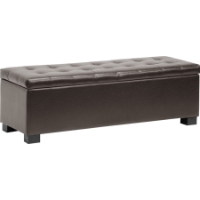 Roanoke Storage Ottoman - Tufted, Dark Brown