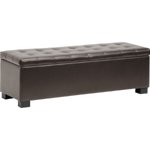 Roanoke Storage Ottoman - Tufted, Dark Brown 
