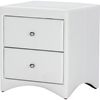 Dorian 2 Drawers Faux Leather Nightstand - White - WI-BBT3106-WHITE-NS