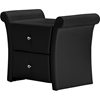 Victoria Faux Leather Nightstand - 2 Drawers, Black - WI-BBT3111A1-BLACK-NS