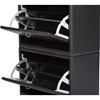 Petito 2 Tiers Faux Leather Shoe Cabinet - Black - WI-BBT3113-2T-BLACK-SR