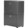 Petito 2 Tiers Faux Leather Shoe Cabinet - Gray - WI-BBT3113-2T-GRAY-SR