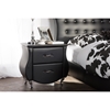Erin Faux Leather Nightstand - 2 Drawers, Black - WI-BBT3116-BLACK-NS
