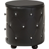 Davina 2 Drawers Faux Leather Nightstand - Black - WI-BBT3119-BLACK-NS