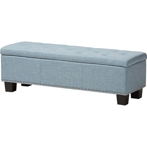 Hannah Upholstered Storage Ottoman Bench - Button Tufted 