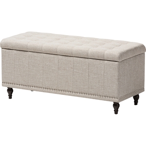 Kaylee Upholstered Storage Ottoman Bench - Button Tufted 