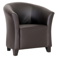 Jackson Club Chair - Dark Brown, Barrel Back, Thick Seat