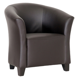 Jackson Club Chair - Dark Brown, Barrel Back, Thick Seat 