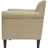 Thalassa Linen Arm Chair - Button Tufted, Dark Beige - WI-BBT5114-DARK-BEIGE-DE800-CC