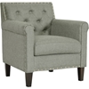 Thalassa Linen Arm Chair - Button Tufted, Gray - WI-BBT5114-GRAY-DE800-CC