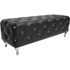 Stella Faux Leather Bench - Crystal Tufted, Black - WI-BBT5119-BLACK-BENCH