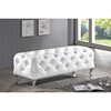 Stella Faux Leather Bench Crystal, White Faux Leather Bench