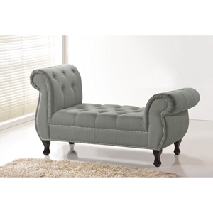 Ipswich Button Tufted Bench - Gray 