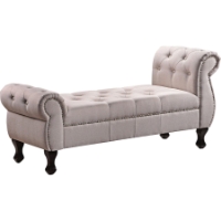 Ipswich Button Tufted Bench - Light Beige