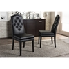 Dylin Faux Leather Nailheads Dining Chair - Button Tufted, Black (Set of 2) - WI-BBT5158-BLACK