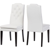 Dylin Faux Leather Nailheads Dining Chair - Button Tufted, White (Set of 2) - WI-BBT5158-WHITE