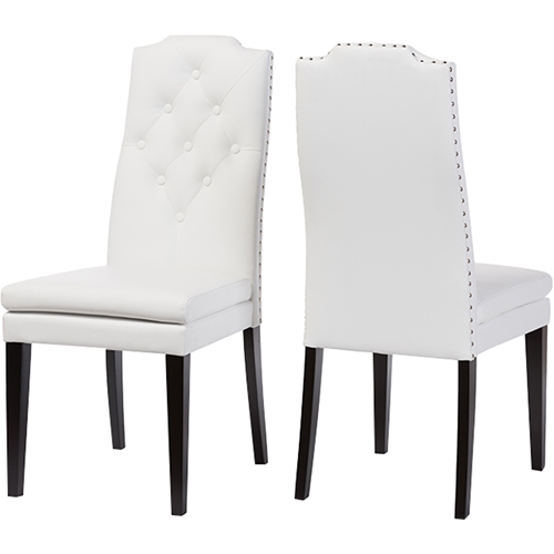 Dylin Faux Leather Nailheads Dining, Faux Leather Nailhead Dining Chairs