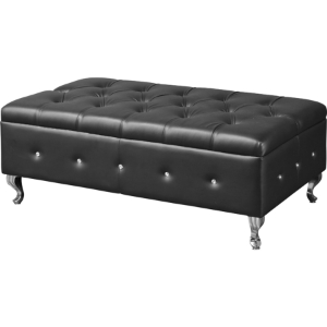 Brighton Bedroom Bench - Button Tufted, Black 