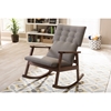 Agatha Upholstered Rocking Chair - Button Tufted, Gray - WI-BBT5179-GRAY-RC