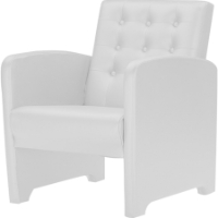 Jazz Faux Leather Club Chair - Button Tufted, White