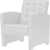 Jazz Faux Leather Club Chair - Button Tufted, White - WI-BBT5186-WHITE-CC