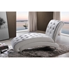 Pease Faux Leather Chaise Lounge - Crystal Button Tufted, White - WI-BBT5187-WHITE-CHAISE