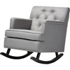 Bethany Fabric Upholstered Rocking Chair - Button Tufted, Gray - WI-BBT5189-GRAY-RC