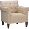 Odella Upholstered Armchair - Nailheads, Beige - WI-BBT5191-TUB-CHAIR-BEIGE