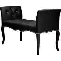 Kristy Faux Leather Seating Bench - Black