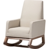 Yashiya 2-Piece Upholstered Rocking Chair - Ottoman, Light Beige - WI-BBT5200-LIGHT-BEIGE-SET