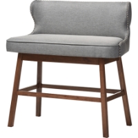 Gradisca Upholstered Bar Bench Banquette - Button Tufted, Gray