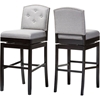 Ginaro Fabric Upholstered Swivel Bar Stool - Button Tufted, Gray (Set of 2) - WI-BBT5220-GRAY-STOOL