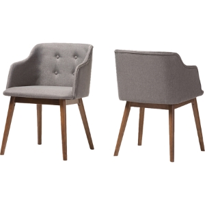 Harrison Accent Chair - Button Tufted, Gray (Set of 2) 