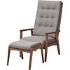 Roxy Upholstered High Back Chair - Ottoman, Gray - WI-BBT5265-GRAY-SET