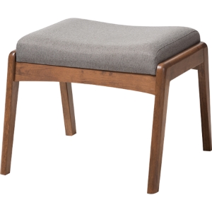 Roxy Upholstered Ottoman - Gray 