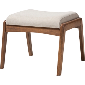 Roxy Upholstered Ottoman - Light Beige 