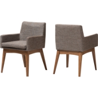 Nexus Upholstered Arm Chair - Gravel (Set of 2)